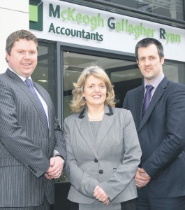 Photographed at their Shannon Street office, Eoin Ryan, Mary McKeogh and Eoin Gallagher, partners in McKeogh Gallagher Ryan Accountants | Picture: Adrian Butler
