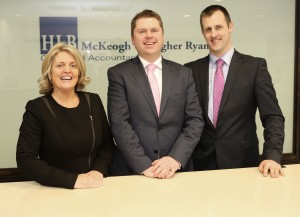 Mary McKeogh, Eoin Ryan and Eoin Gallagher announce their membership of HLB International 