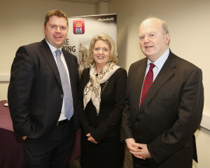 (L-R) HLB Partners Eoin Ryan & Mary McKeogh pictured with Minister Michael Noonan, TD.