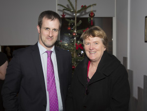 Eoin Gallagher pictured with Marion Cummins, principal, Colaiste Nano Nagle