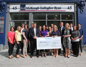 Partners & staff of HLB McKeogh Gallagher Ryan present Milford Hospice with their fundraising cheque