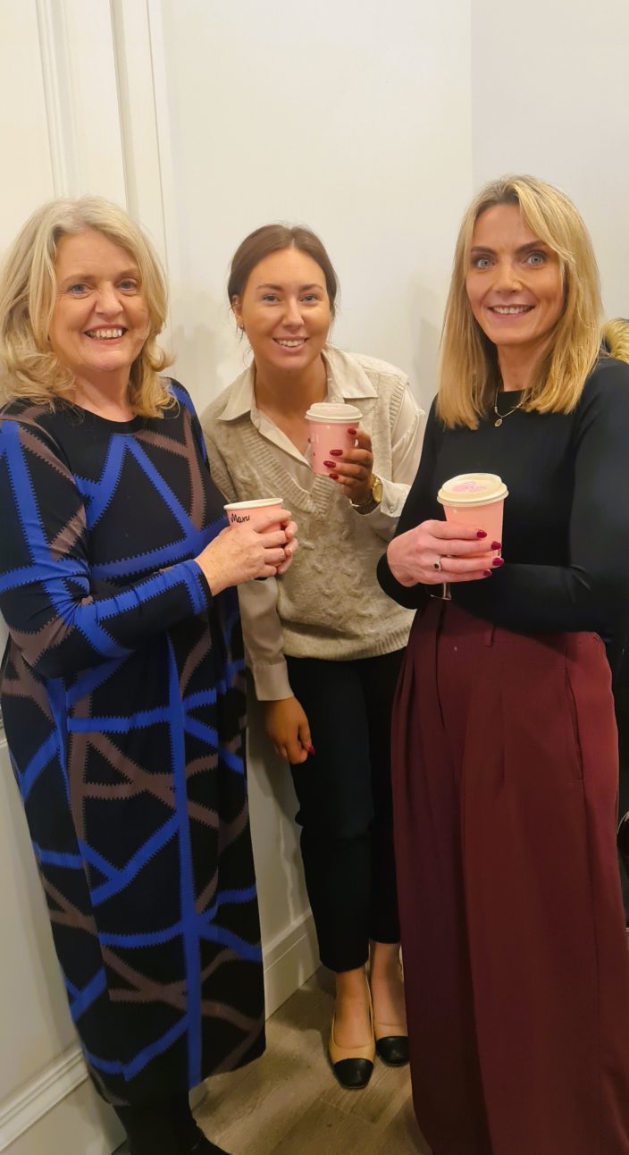 Mary McKeogh, Jessica Cooke, Bridget Higgins enjoying the coffee morning.